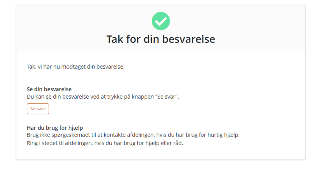 Screendump at kvittering for besvarelse i minesvar.rm.dk